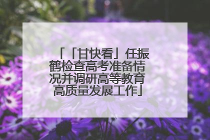 「甘快看」任振鹤检查高考准备情况并调研高等教育高质量发展工作