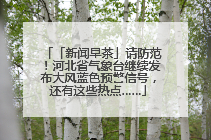 「新闻早茶」请防范！河北省气象台继续发布大风蓝色预警信号，还有这些热点……