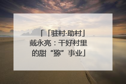「驻村·助村」戴永亮：干好村里的甜“猕”事业