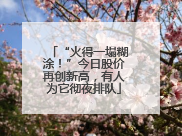 “火得一塌糊涂！”今日股价再创新高，有人为它彻夜排队