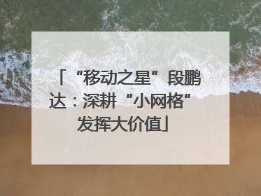 “移动之星”段鹏达：深耕“小网格” 发挥大价值