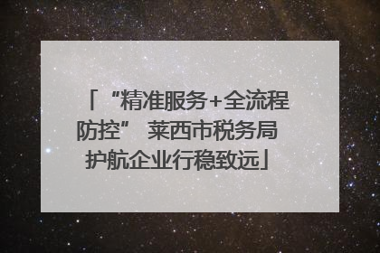 “精准服务+全流程防控” 莱西市税务局护航企业行稳致远