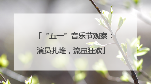 “五一”音乐节观察：演员扎堆，流量狂欢