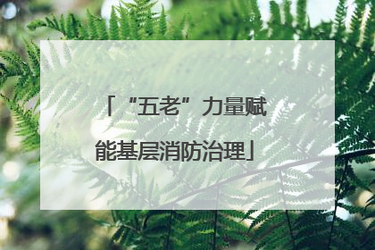“五老”力量赋能基层消防治理