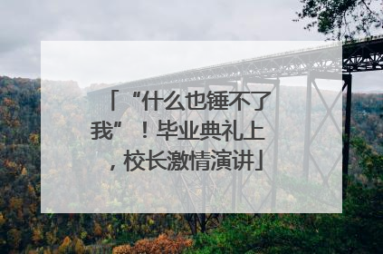 “什么也锤不了我”！毕业典礼上，校长激情演讲