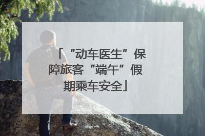 “动车医生”保障旅客“端午”假期乘车安全
