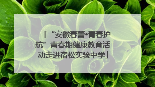 “安徽春蕾•青春护航”青春期健康教育活动走进宿松实验中学