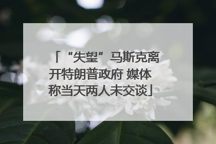 “失望”马斯克离开特朗普政府 媒体称当天两人未交谈