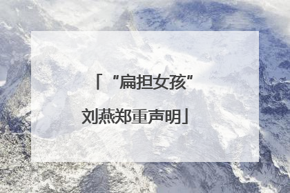 “扁担女孩”刘燕郑重声明