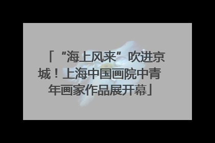 “海上风来”吹进京城！上海中国画院中青年画家作品展开幕