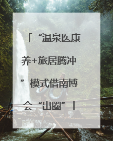 “温泉医康养+旅居腾冲”模式借南博会“出圈”