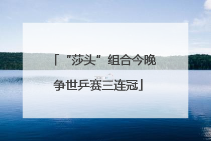 “莎头”组合今晚争世乒赛三连冠