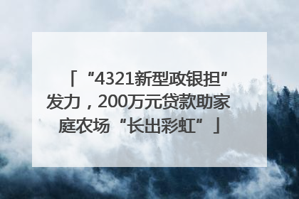 “4321新型政银担”发力，200万元贷款助家庭农场“长出彩虹”