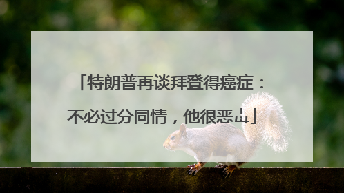 特朗普再谈拜登得癌症：不必过分同情，他很恶毒