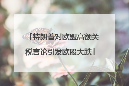 特朗普对欧盟高额关税言论引发欧股大跌