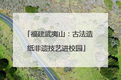 福建武夷山：古法造纸非遗技艺进校园