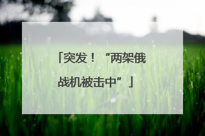 突发！“两架俄战机被击中”