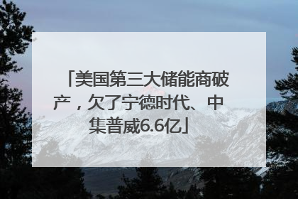 美国第三大储能商破产，欠了宁德时代、中集普威6.6亿
