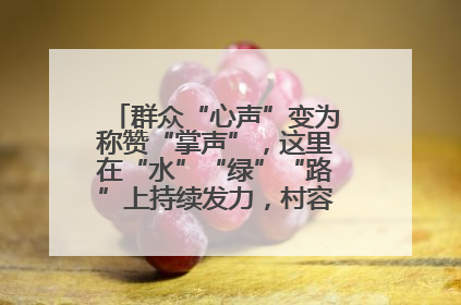 群众“心声”变为称赞“掌声”，这里在“水”“绿”“路”上持续发力，村容村貌焕然一新