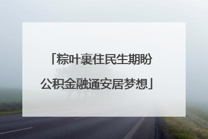 粽叶裹住民生期盼 公积金融通安居梦想