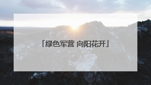 绿色军营 向阳花开