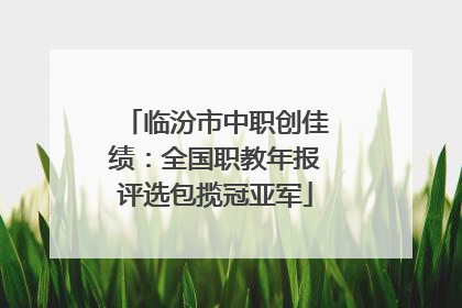 临汾市中职创佳绩：全国职教年报评选包揽冠亚军