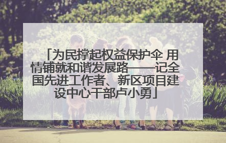 为民撑起权益保护伞 用情铺就和谐发展路——记全国先进工作者、新区项目建设中心干部卢小勇