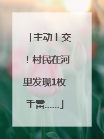 主动上交！村民在河里发现1枚手雷……