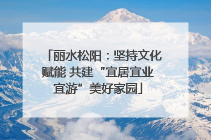 丽水松阳：坚持文化赋能 共建“宜居宜业宜游”美好家园