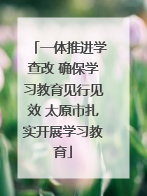 一体推进学查改 确保学习教育见行见效 太原市扎实开展学习教育