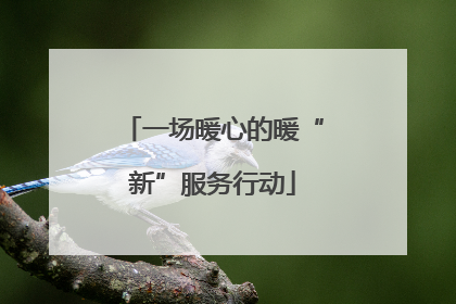 一场暖心的暖“新”服务行动