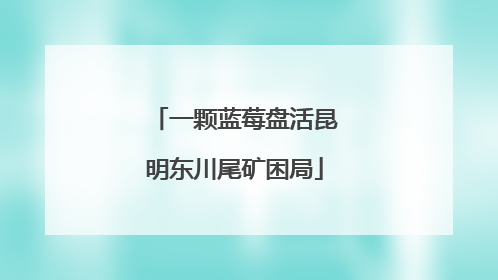 一颗蓝莓盘活昆明东川尾矿困局