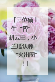三位硕士生“智” 耕云田，小兰瓜认养 “火出圈”！