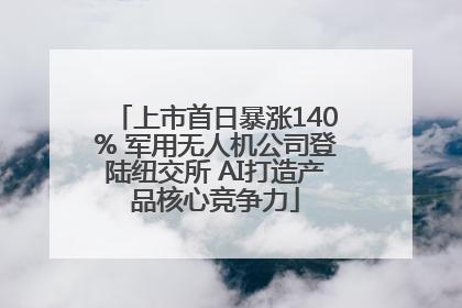 上市首日暴涨140% 军用无人机公司登陆纽交所 AI打造产品核心竞争力