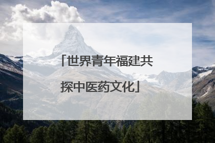 世界青年福建共探中医药文化