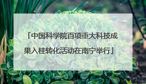 中国科学院百项重大科技成果入桂转化活动在南宁举行
