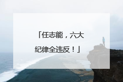 任志能，六大纪律全违反！