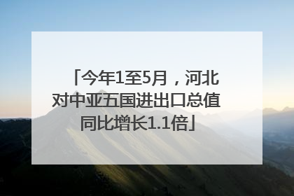 今年1至5月，河北对中亚五国进出口总值同比增长1.1倍