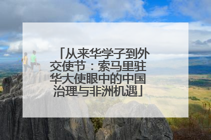 从来华学子到外交使节：索马里驻华大使眼中的中国治理与非洲机遇