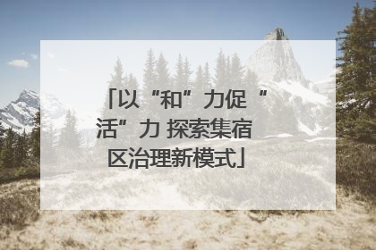 以“和”力促“活”力 探索集宿区治理新模式