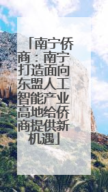 南宁侨商：南宁打造面向东盟人工智能产业高地给侨商提供新机遇