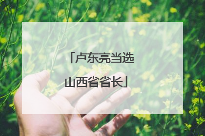 卢东亮当选山西省省长