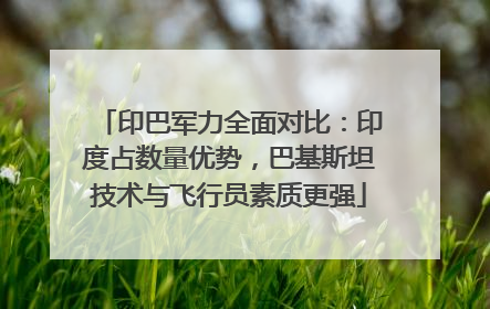 印巴军力全面对比：印度占数量优势，巴基斯坦技术与飞行员素质更强