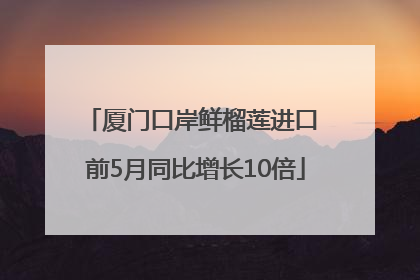 厦门口岸鲜榴莲进口 前5月同比增长10倍