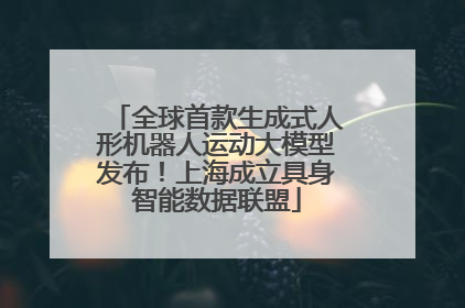 全球首款生成式人形机器人运动大模型发布！上海成立具身智能数据联盟