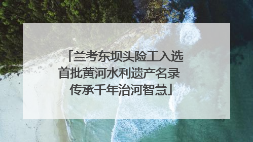 兰考东坝头险工入选首批黄河水利遗产名录 传承千年治河智慧