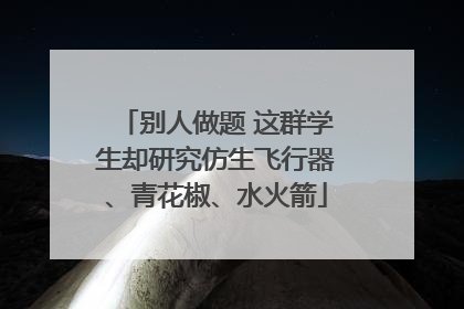 别人做题 这群学生却研究仿生飞行器、青花椒、水火箭
