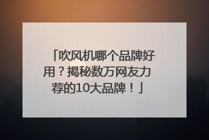 吹风机哪个品牌好用？揭秘数万网友力荐的10大品牌！