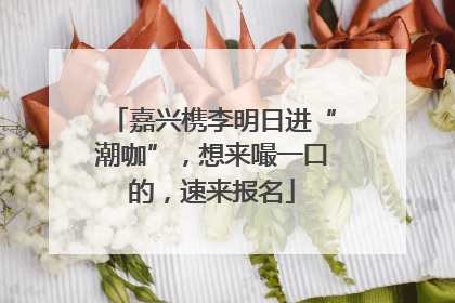 嘉兴槜李明日进“潮咖”，想来嘬一口的，速来报名