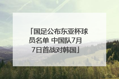 国足公布东亚杯球员名单 中国队7月7日首战对韩国